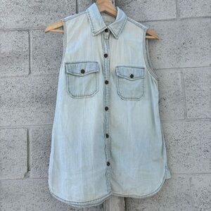 Current/Elliott Light Blue Denim Top